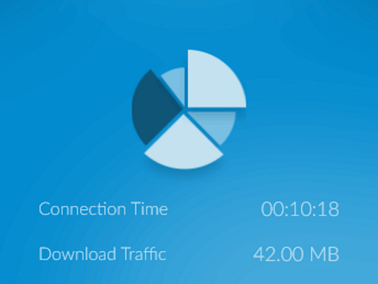 ZenMate’s connection and traffic monitoring statistics